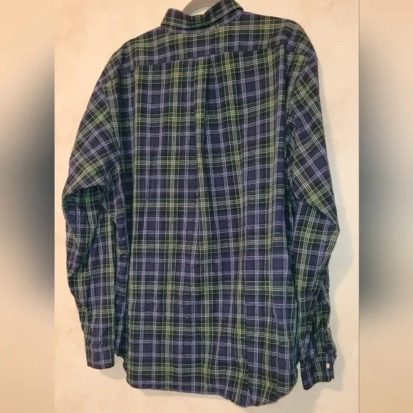Polo Ralph Lauren Dress Shirt‎ Mens XXL Blue Green Classic Fit Button Up VTG - Picture 3 of 4